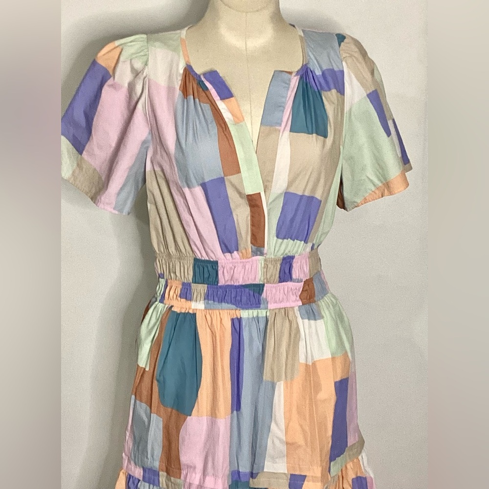 By Anthropologie Colorful Patchwork Dress Sz XS - Picture 2 of 10